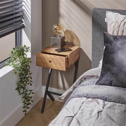 Nightstand 1L XS balance  Solid Natural Acacia