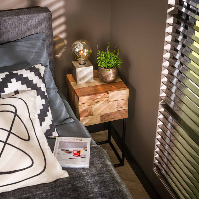 Nightstand XS mill  Solid Sandblasted Acacia