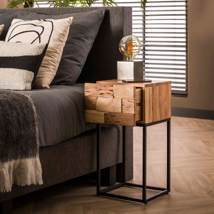 Nightstand XS mill  Solid Sandblasted Acacia