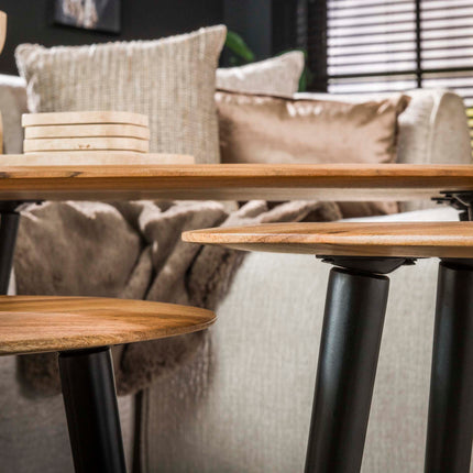 Coffee Table set/3 organisch / Solid Natural Acacia