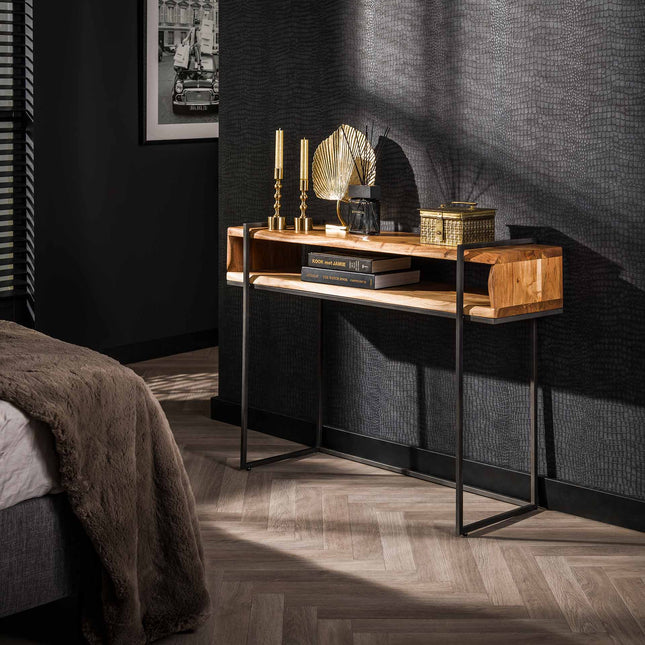 Vanity Table open vak edge  Solid Natural Acacia