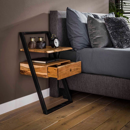 Nightstand lean  Solid Natural Acacia