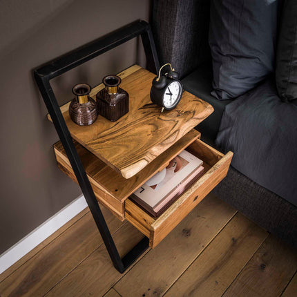 Nightstand lean  Solid Natural Acacia