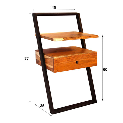Nightstand lean  Solid Natural Acacia