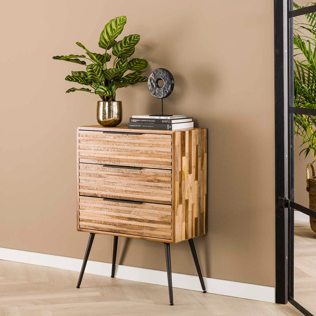 Chest of Drawers 3L Teca strip / Weathered Teak