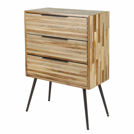 Chest of Drawers 3L Teca strip / Weathered Teak