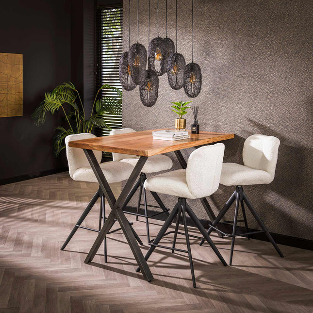 Bar Table 140 Kruispoot / Solid Natural Acacia