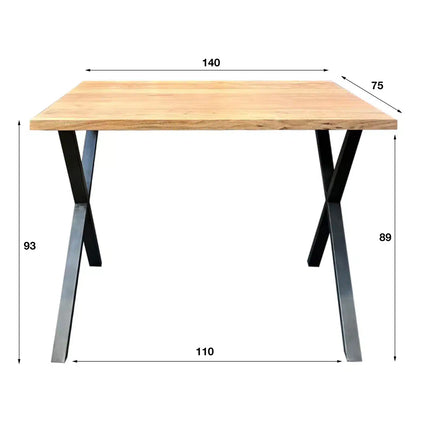 Bar Table 140 Kruispoot / Solid Natural Acacia