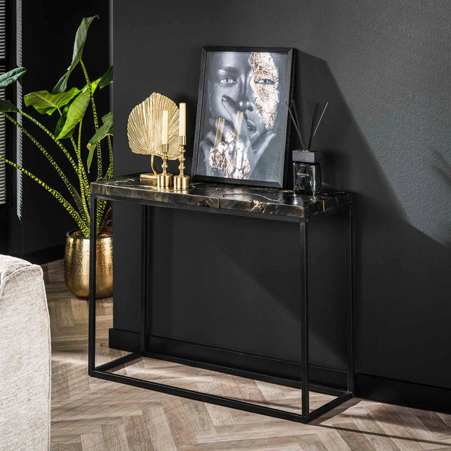 High Table (KD) black and gold  Solid Recycled Teak (Black Gold)