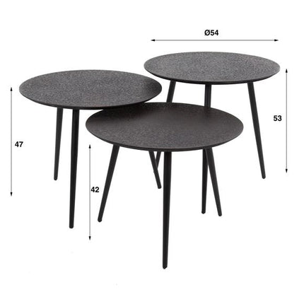 Coffee Table Luminous rond set3
