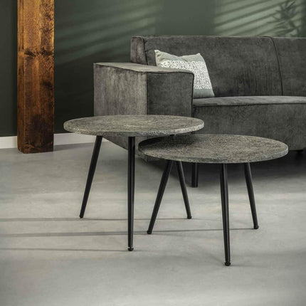 Coffee Table Acier grijs Ø55 set2