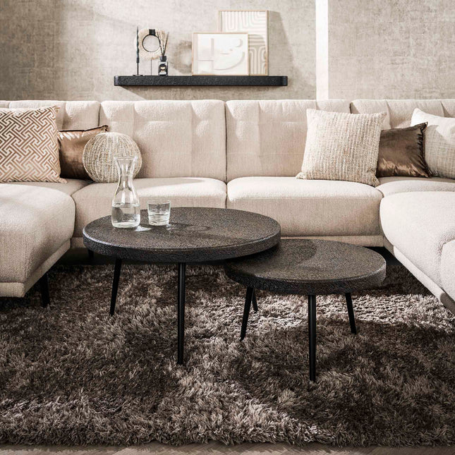 Coffee Table set/2 bulky ferro / Ferro Metallic