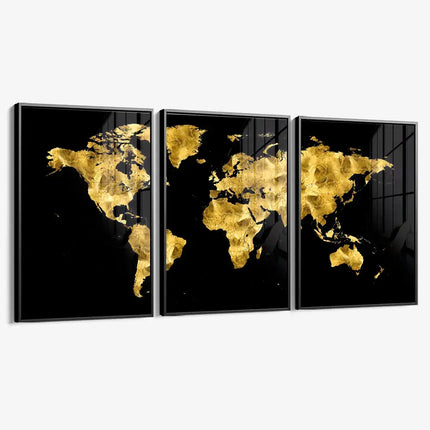 Bundle: "Golden World Map" (3x) – Glass