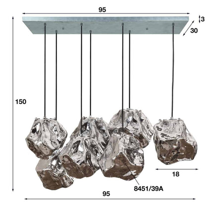 Pendant Lamp 7L Stone