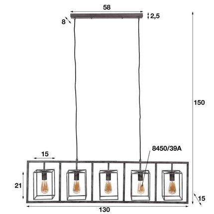 Pendant Lamp 5L Angular