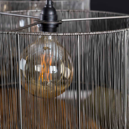 Pendant Lamp 2L stringshade metal / Black Nickel