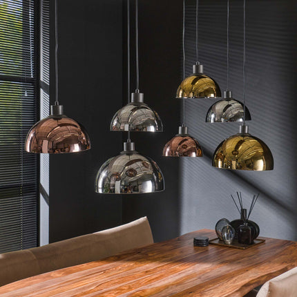 Pendant Lamp 4+3 disk glass tricolore  Arctic Black