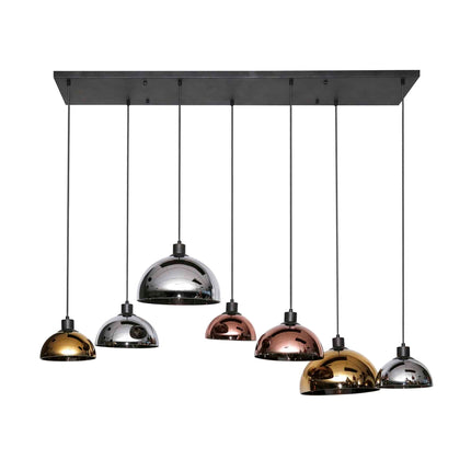 Pendant Lamp 4+3 disk glass tricolore  Arctic Black