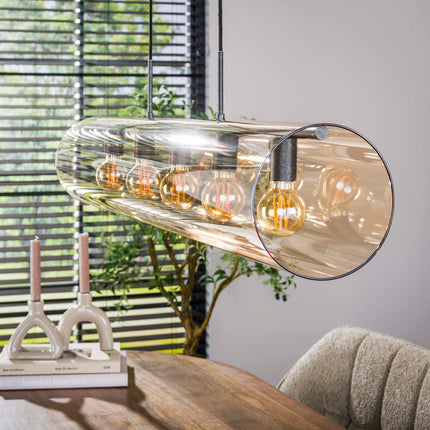 Pendant Lamp 5L tube amber glas  Arctic Black