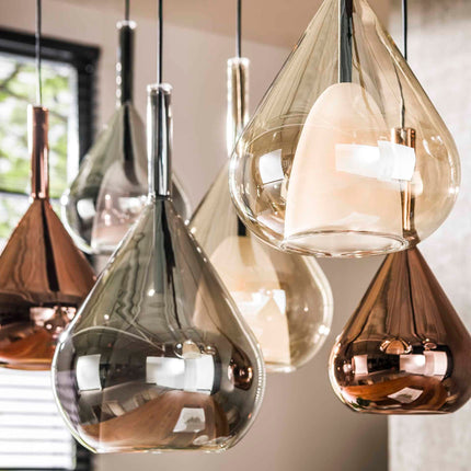 Pendant Lamp 4+3 wings mix glass  Black