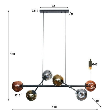 Pendant Lamp 6L Molecule