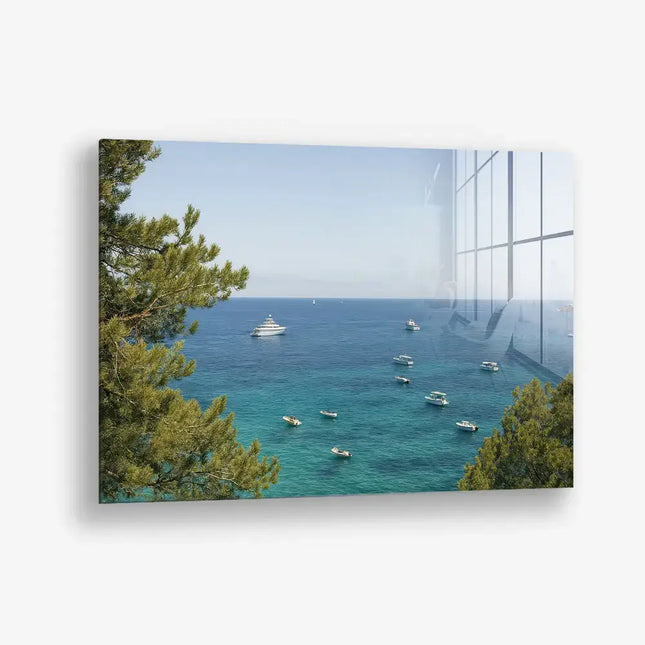 Bateaux dans la baie – <tc>verre</tc>