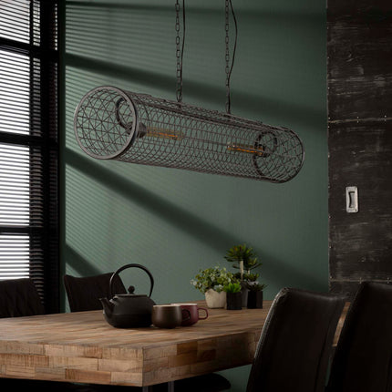 Pendant Lamp D20cm cylinder gaas/Slate grey