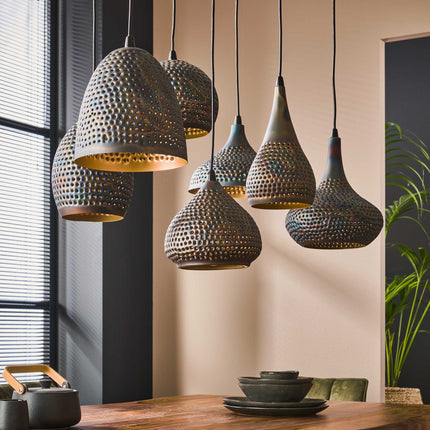 Pendant Lamp 4+3 punch mix / Black Brown