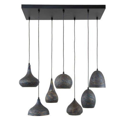 Pendant Lamp 4+3 punch mix / Black Brown