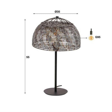 Table Lamp Ø35 armor open / Black Brown