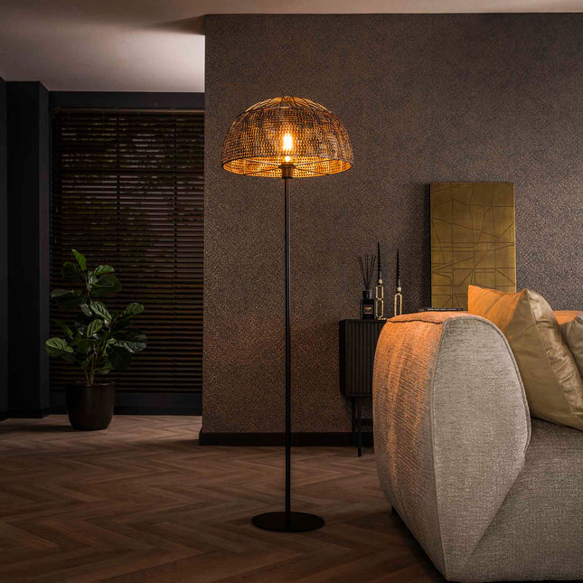 Floor Lamp Ø50 armor open / Black Brown