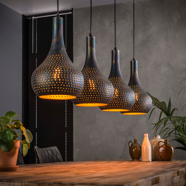 Pendant Lamp 4L punch kegel / Black Brown