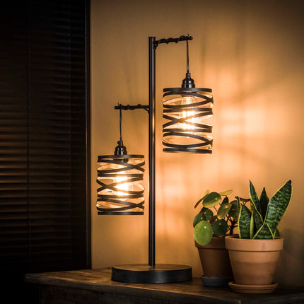 Table Lamp 2L spindle / Slate Grey