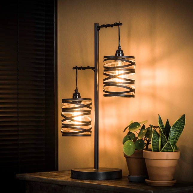 Table Lamp 2L spindle / Slate Grey