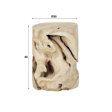 Side Table natural line white / White Teak
