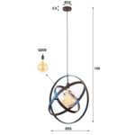 Pendant Lamp 1L Galaxy / Arctic Black
