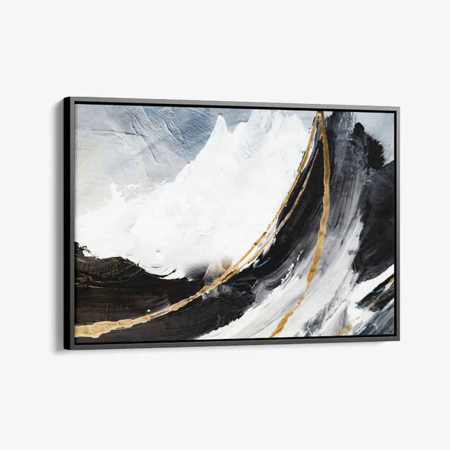 "Black, White & Gold Abstract"