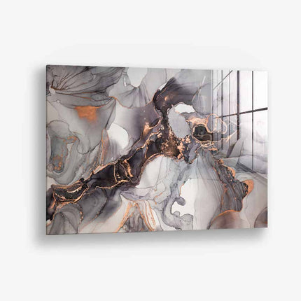 Grey & Gold Abstract Marble – Glass