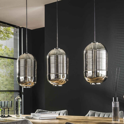 Pendant Lamp 3L tub chromed glass
