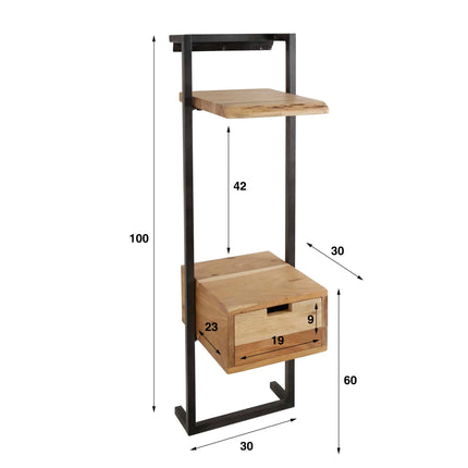 Nightstand air solid XS  Solid Natural Acacia