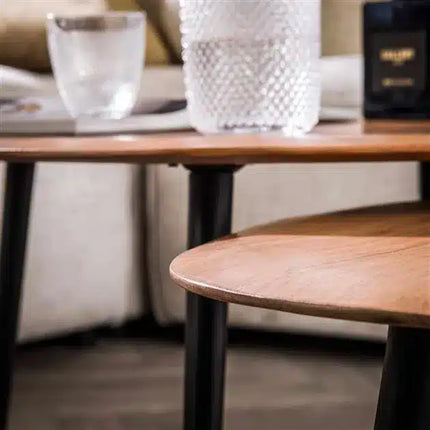 Coffee Table set/2 rock organisch / Solid Acacia