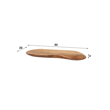 Wall Shelf 60 organic / Solid Natural Acacia