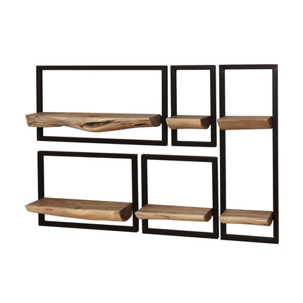 Wall Cabinet set5 edge  Solid Natural Acacia