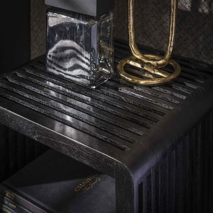 Nightstand hangend rib / Black Teak