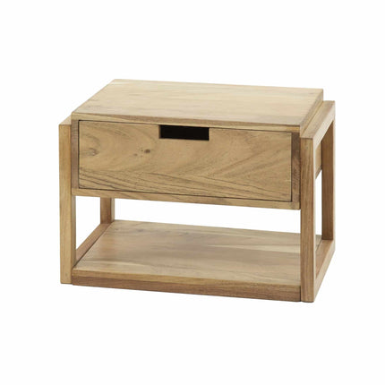 Nightstand 1L houten frame zwevend  Solid Natural Acacia