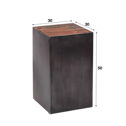 Flower Column 50 natural brush Raft steel / Robust Hardwood