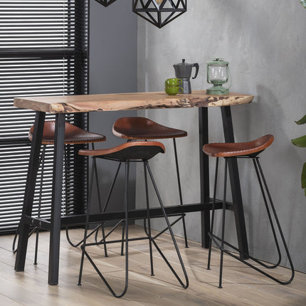 Barstool in vintage leather. PU: 4  Brown