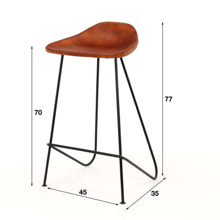 Barstool in vintage leather. PU: 4  Brown