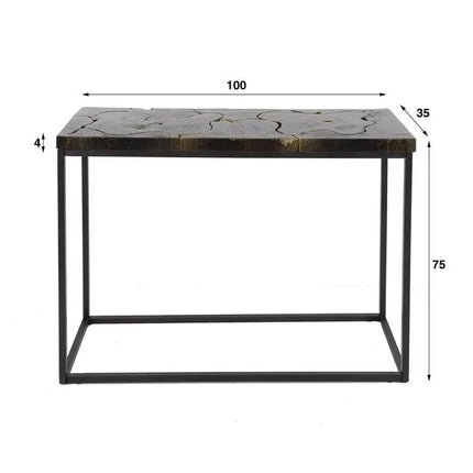 High Table (KD) black and gold  Solid Recycled Teak (Black Gold)