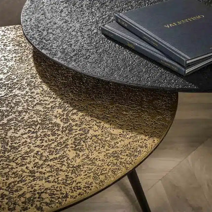 Coffee Table set/2 rond metallic / Gray